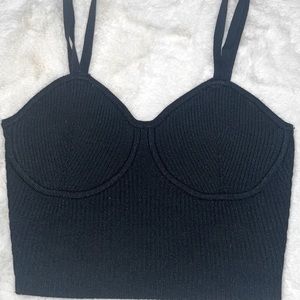 black knit tank top